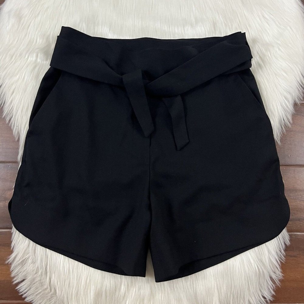 IRO Women's Size 38 Black Tie Waist Wool Blend Shorts